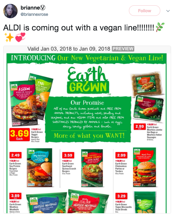 ALDI Release New Vegan Line to Give Shoppers 'What They Want'