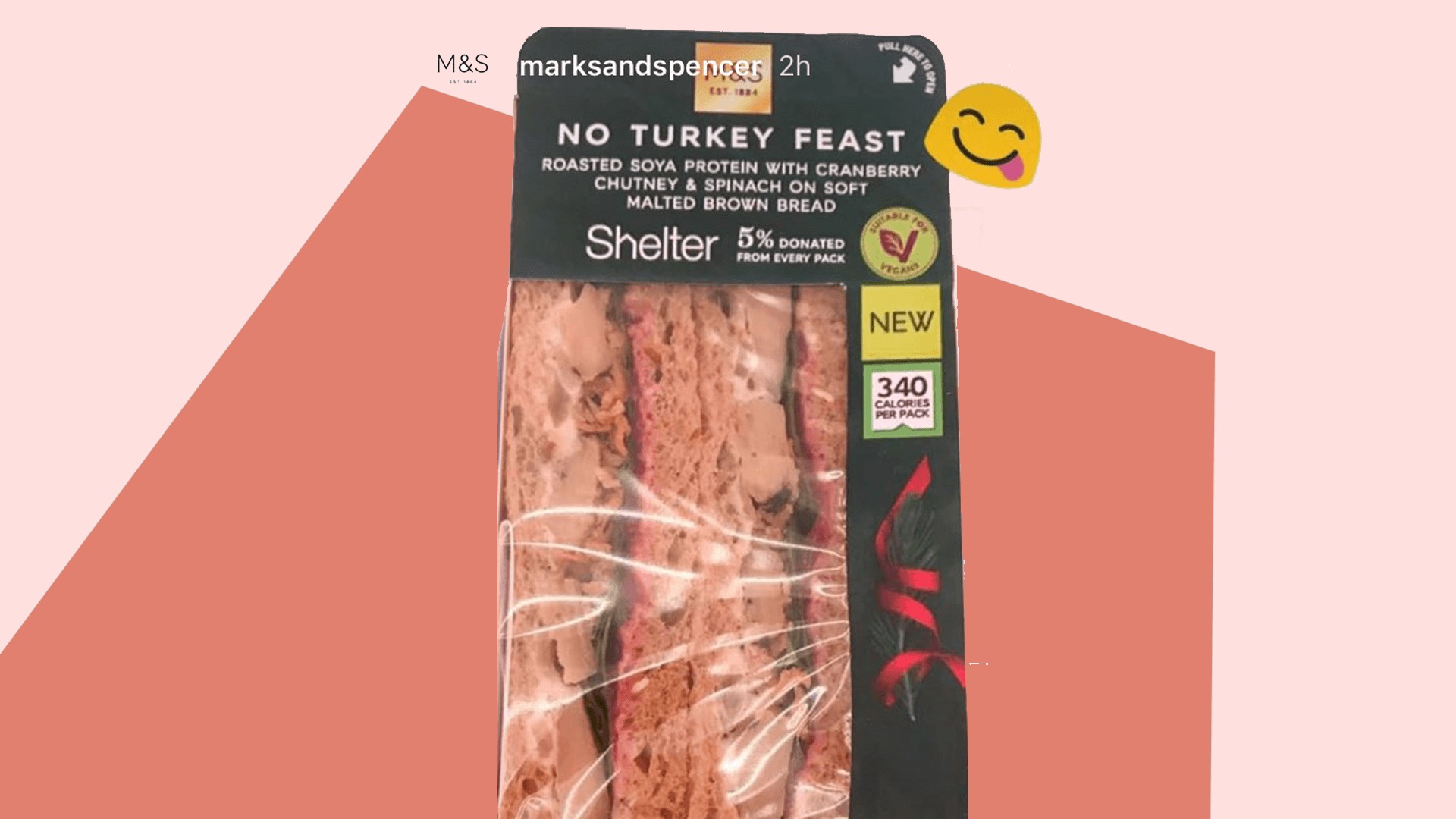 Vegan 'No Turkey Feast' Christmas Sandwich Launches at Marks & Spencer Supermarkets | LIVEKINDLY