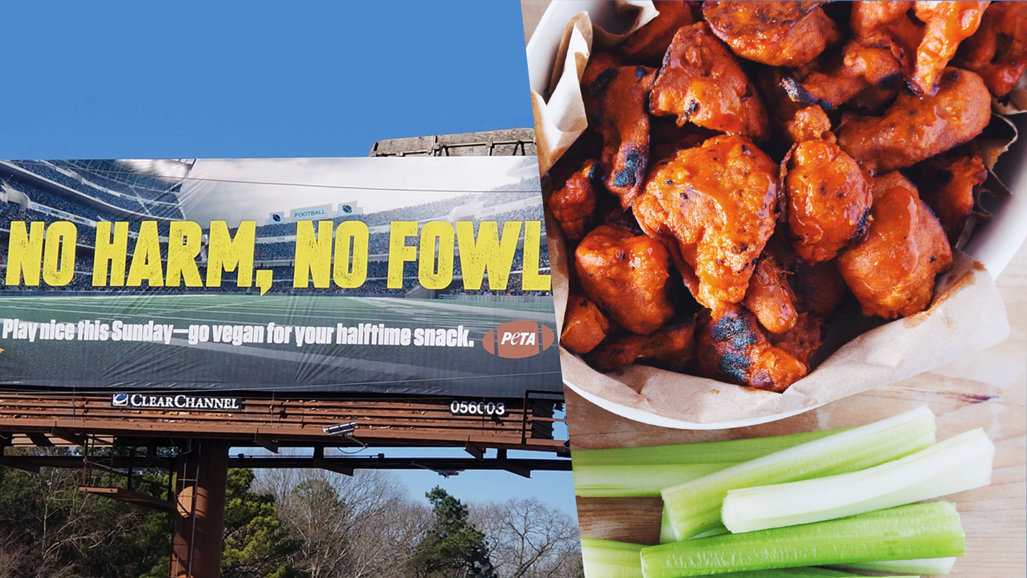 Why This Billboard Is Urging Super Bowl Fans to Go Vegan