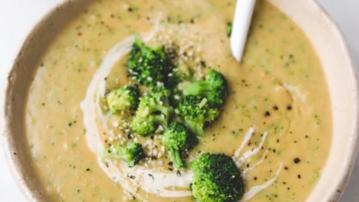 Dairy-Free and Double Cheesy Cheddar Broccoli Soup