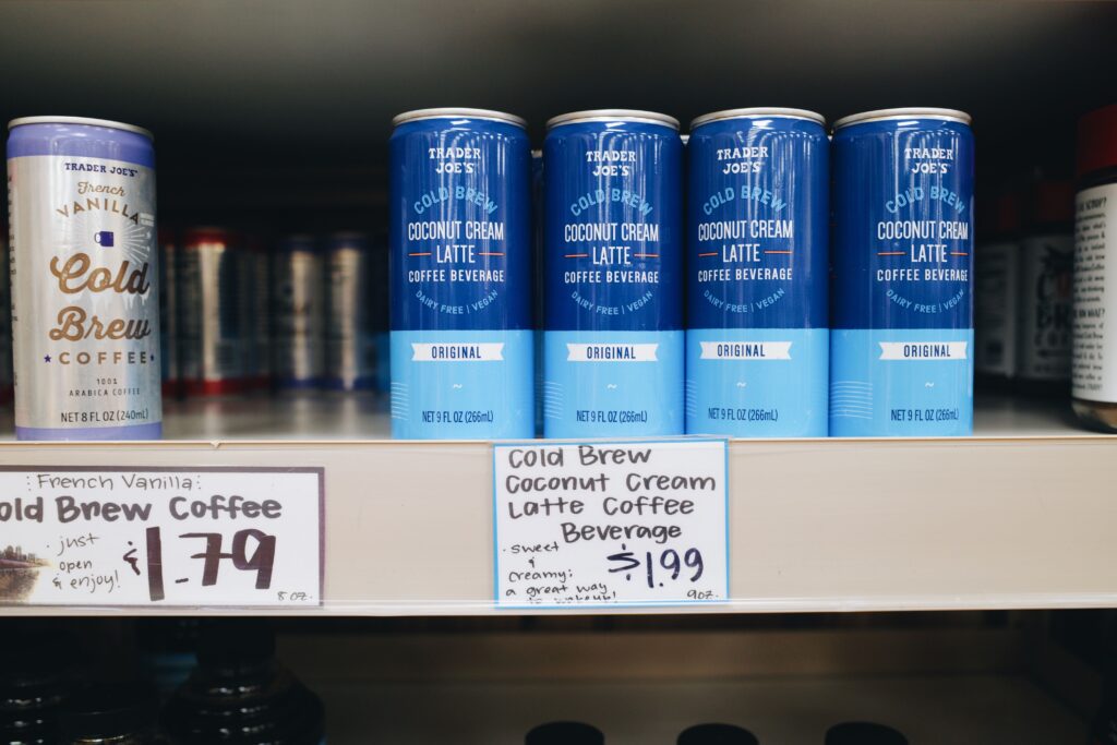 Vegan cold brew lattes at Trader Joe's