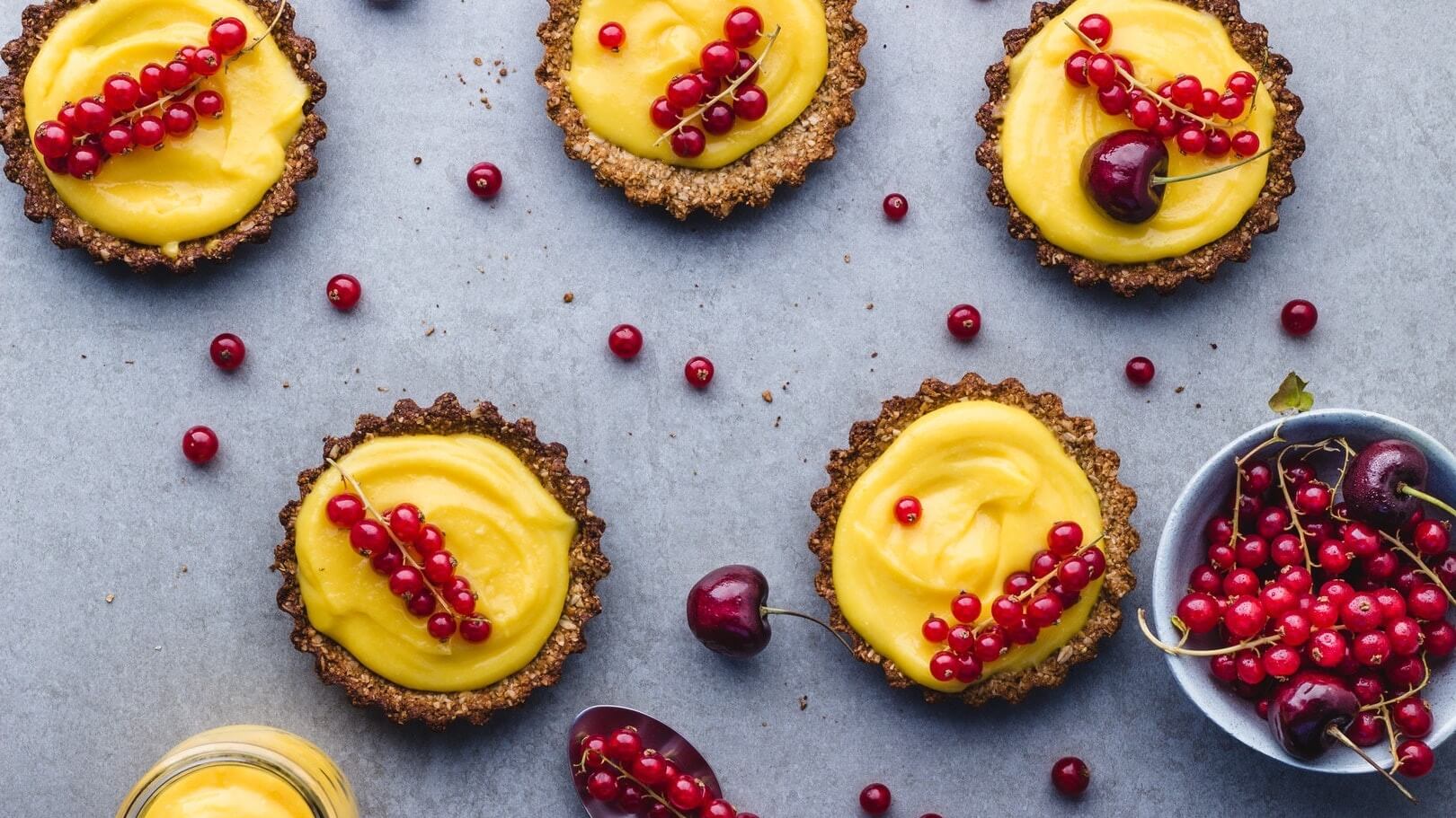 These Raw Vegan Meyer Lemon Tarts Have a Mulberry-Date Crust