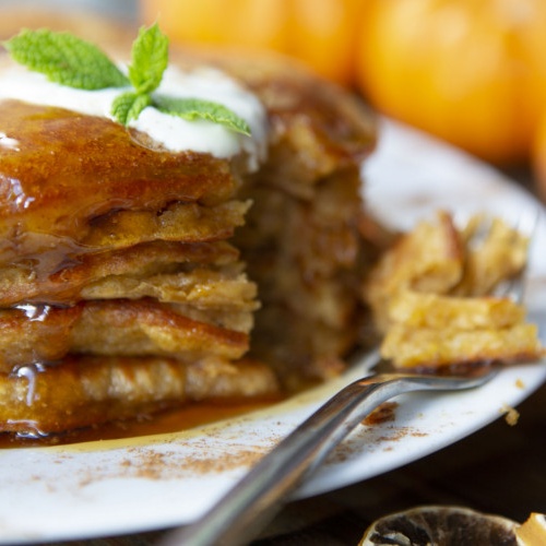 Use Up Your Leftover Pumpkin in These Vegan Fall Pancakes