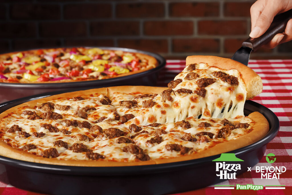Photo of the Pizza Hut x Beyond Meat pizza that recently launched in the U.S.