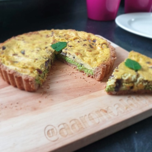 Vegan Egg-Free Quiche With Mint and Spring Peas