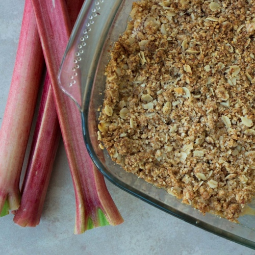 Vegan, Gluten-Free Rhubarb and Apple Crumble Recipe