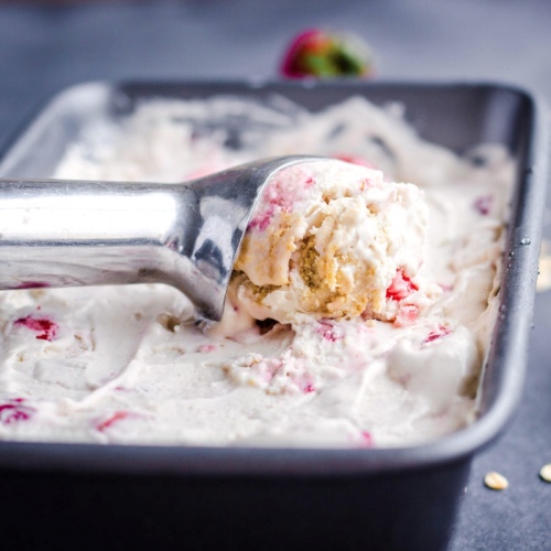 Easy Homemade Dairy-Free Strawberry and Cookie Dough Ice Cream
