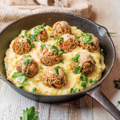 Top Your Pasta With These Vegan Mushroom Meatballs