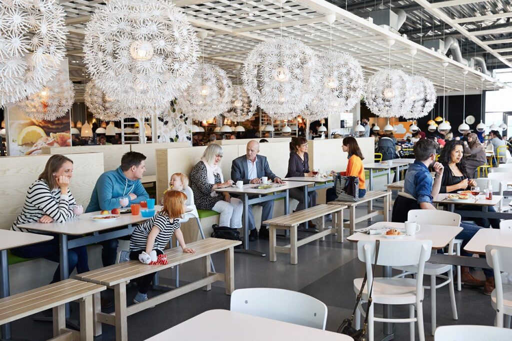 Photo shows the interior of an IKEA restaurant