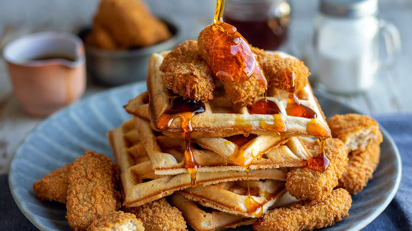 Plant-Based Chicken and Waffles
