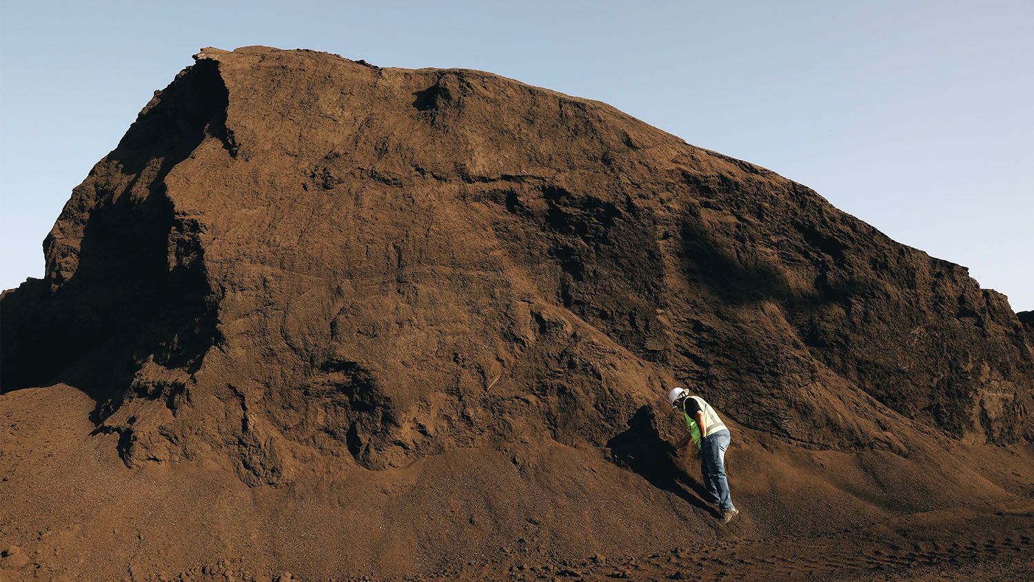 Photo shows a pile of compost in California
