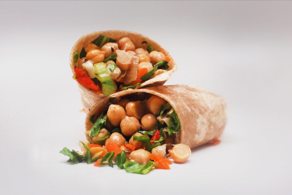 chickpea and veggie wrap